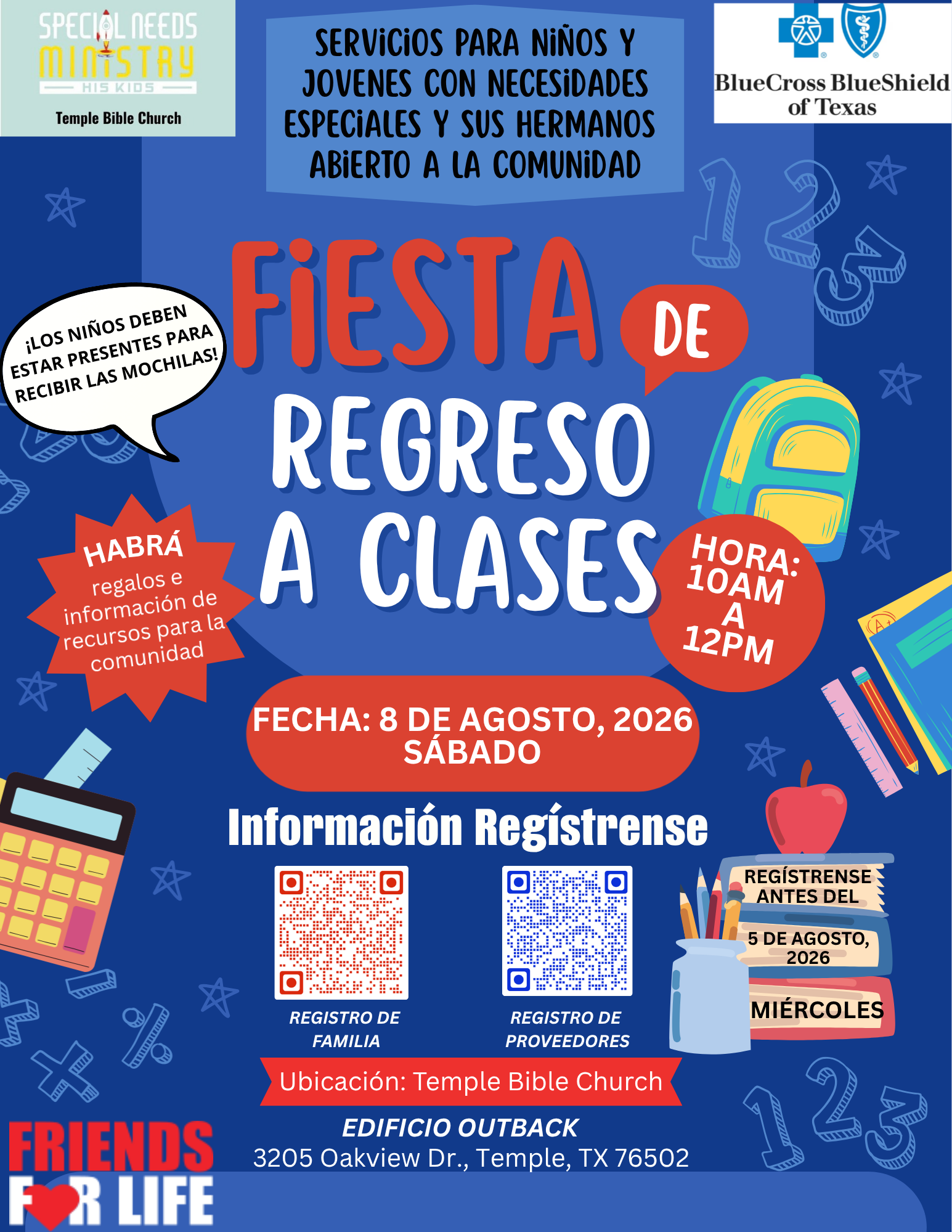 Temple Spanish 2026 Fiesta De Regreso A Clases